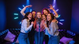 friends singing together entertainment