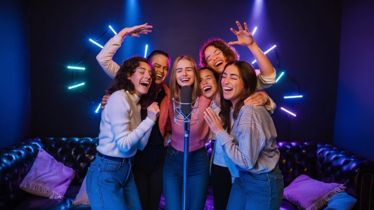 friends singing together entertainment