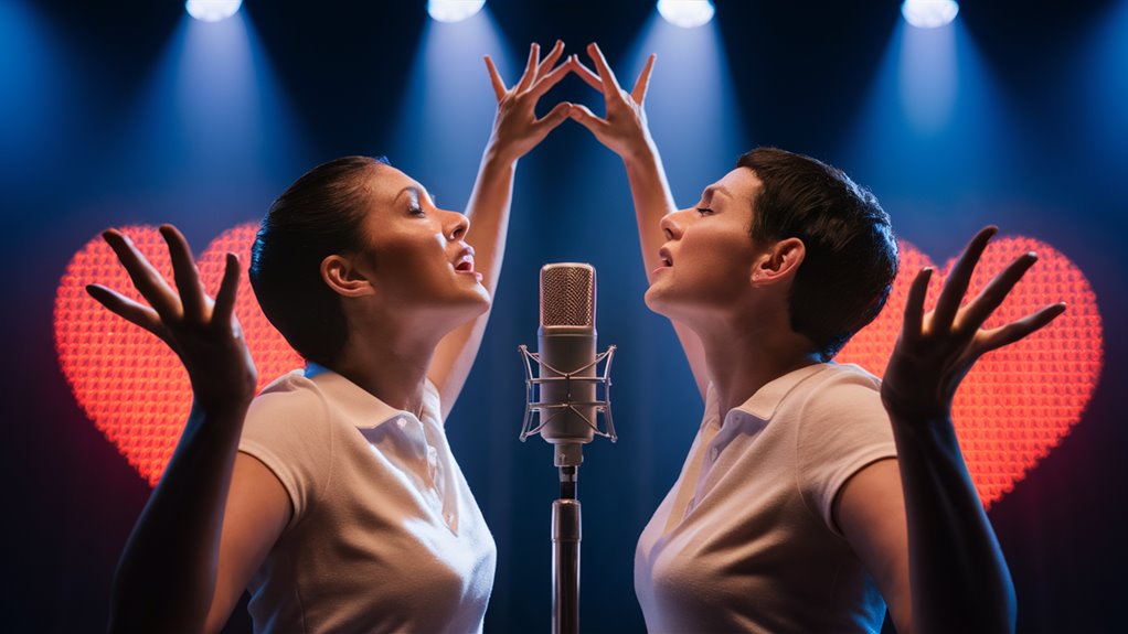 singing romantic songs skillfully