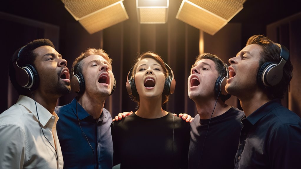 singing voices blend together
